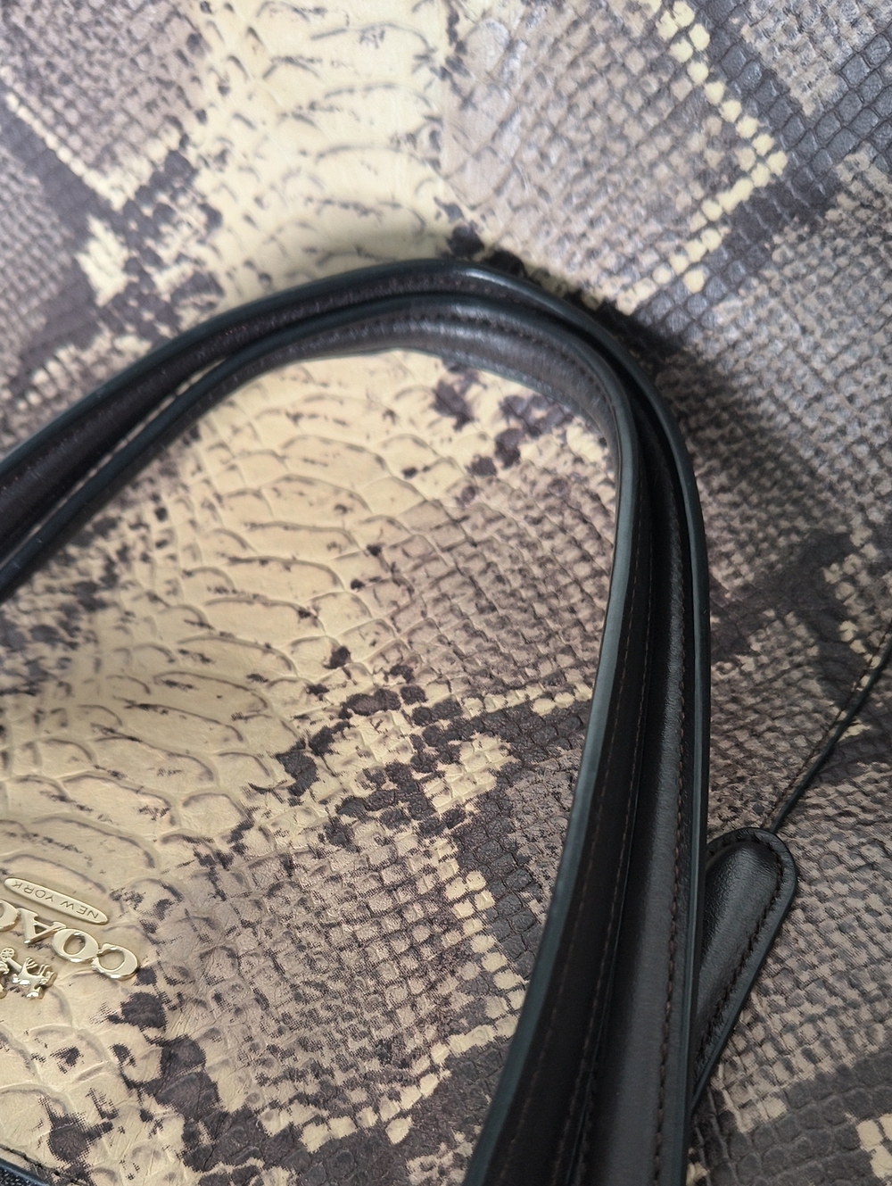 Authentic Coach Ava Python Embossed Leather Tote - Picture 10 of 14